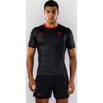 Rashguard marškinėliai Venum x Roger Gracie Signature trumpomis rankovėmis, juoda/raudona