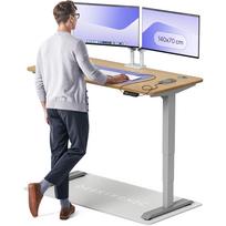 Kompiuterio stalas reguliuojamo aukščio Desktronic HomePro, 140 cm x 70 cm, 63 - 128 cm, ąžuolo sp./pilka sp.