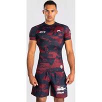 Vyriškas UFC Zenith by Venum bordo Authentic Fight Week trumparankovis rashguard