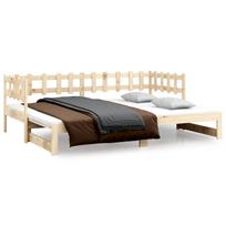 vidaXL Ištraukiama lova, 2x(90x200)cm, pušies medienos masyvas