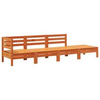 vidaXL Keturvietė sodo sofa, vaško ruda, pušies medienos masyvas