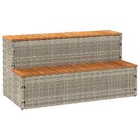 vidaXL Kubilo žingsnis, 100x50x50,5cm, poliratanas ir akacijos masyvas