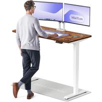 Kompiuterio stalas reguliuojamo aukščio Desktronic HomePro, 140 cm x 70 cm, 63 - 128 cm, balta sp./riešuto sp.