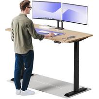 Kompiuterio stalas reguliuojamo aukščio Desktronic HomeOne, 160 cm x 80 cm, 72 - 122 cm, juoda sp./bamboo sp.