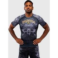 Venum Wolf Atak trumpomis rankovėmis apsauginiai marškinėliai (rashguard) – juoda/pilka