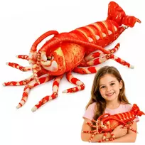 LEAN TOYS Minkštas žaislas Apsikabinimui Didelė Krevetė Jūros Gyvūnas 55 cm