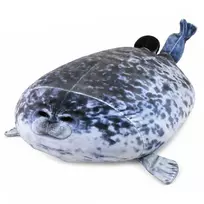 LEAN TOYS Plush Seal Mascot Cuddly Toy Natural Color Gray 38 cm