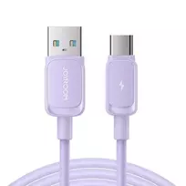 JOYROOM USB-A į USB-C laidas 1,2 m 3A greitasis įkrovimas ir duomenų sinchronizavimas violetinis