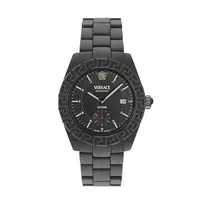 Versace V-Race vyriškas šveicariškas kvarcinis laikrodis VE7K00123 43mm nerūdijančio plieno juodas ciferblatas