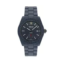 Versace V-Extreme Pro Vyriškas Šveicariškas Kvarcinis Laikrodis VE7K00223 43mm Nerūdijantis Plienas Juodas Ciferblatas Sidabrinė Apyrankė