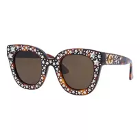 GUCCI Moteriški katės akies akiniai nuo saulės GG0116S-003 Havana Rudi Gradient 49mm