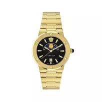 VERSACE V-Chrono vyrų laikrodis VE7G00323 38mm juodas ciferblatas odinis dirželis
