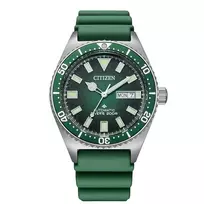 CITIZEN Vyriškas Automatinis Nardymo Laikrodis NY0121-09X 41mm Žalias Ciferblatas Guminis Dirželis
