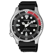 CITIZEN Vyriškas Automatinis Nardymo Laikrodis NY0085-19E 42mm Juodas Ciferblatas Juodas Guminis Dirželis