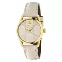 Gucci G-Timeless Moteriškas Laikrodis YA126580A 27mm Nerūdijantis Plienas Perlamutro Ciferblatas Deimantai