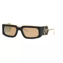 PHILIPP PLEIN Unisex Akiniai SPP119M58700G - Juodas Rėmas, Pilki Gradientiniai Stiklai 58mm