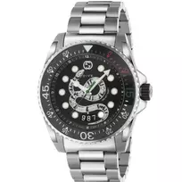Gucci Vyriškas Laikrodis YA136218 45mm Nerūdijančio Plieno Šveicariškas Kvarcinis Nardymo Laikrodis
