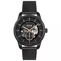BOSS Vyrų Chronografinis Laikrodis Velocity 42mm Mėlynas Ciferblatas Nerūdijančio Plieno Tinklelis 1514035
