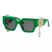 Philipp Plein moteriški akiniai nuo saulės SPP103S510D80 juodi pilkai gradientiniai 51 mm
