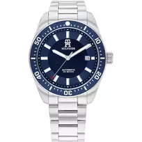 Tommy Hilfiger Vyriškas Laikrodis 1710591 40mm Nerūdijantis Plienas Mėlynas Ciferblatas Ruda Oda