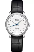 MIDO Baroncelli Lady Automatinis Laikrodis 33mm Nerūdijantis Plienas Baltas Ciferblatas Juodas Odinis Dirželis M027207160100