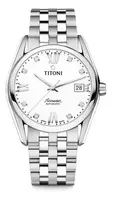 TITONI Airmaster Vyriškas Automatinis Laikrodis 83909S-063 38.5mm Nerūdijantis Plienas Sidabrinis Ciferblatas