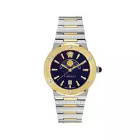 VERSACE VE7G00223 Vyriškas Šveicariškas Kvarcinis Laikrodis 38mm Juodas Ciferblatas Odinis Dirželis