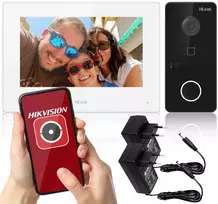 HILOOK IP Video Doorbell Kit (IP-VIS-SLIM-W) - 2MP Outdoor Station + 7 inch Indoor Station, Wi-Fi, PoE