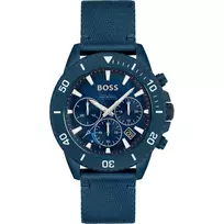 HUGO BOSS Vyriškas laikrodis 1513919 46 mm Nerūdijančio plieno korpusas Juodas silikoninis dirželis Chronografas Kvarcinis