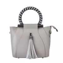 MIA TOMAZZI Moteriškas Petinės Krepšys WB201297GREY (21x18x7 cm) Pilka Natūrali Oda