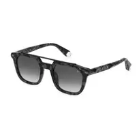 Philipp Plein vyriški akiniai nuo saulės SPP001M510721 – juodas acetatinis rėmas, pilki lęšiai, 51 mm