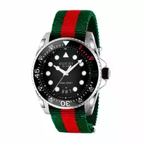GUCCI Vyriškas Laikrodis YA136209A 45mm Šveicariškas Kvarcinis Nerūdijantis Plienas Guma Juodas