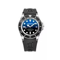 BOBROFF MAN BF0003-BFSTN analoginis kvarcinis laikrodis 42mm mėlynu ciferblatu ir rudu odiniu dirželiu
