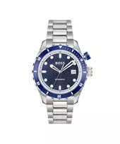 BOSS Vyriškas Laikrodis 1514177 42mm Nerūdijantis Plienas Mėlynas Ciferblatas Chronografas