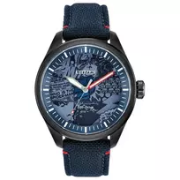 CITIZEN Eco-Drive vyrų laikrodis AW2037-04W 43mm nerūdijantis plienas ruda oda žalias ciferblatas