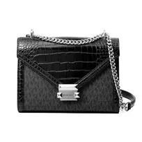 Michael Kors Jet Set Crossbody Bag Black Signature Coated Canvas 35S5SWHL6BBLA