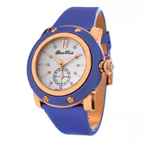GLAM ROCK GR10050 Miami Collection moteriškas laikrodis, 46 mm, baltas odinis dirželis, Swiss Quartz