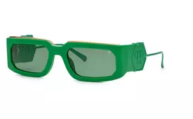 PHILIPP PLEIN Unisex Akiniai SPP119M580859 – Juodas Rėmelis, Pilki Lęšiai, 58mm
