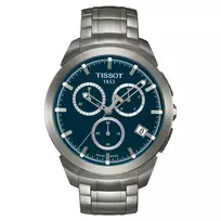 TISSOT T-Classic Couturier Vyriškas Šveicariškas Kvarcinis Chronografo Laikrodis 43mm Mėlynas Ciferblatas Nerūdijantis Plienas