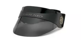Philipp Plein moteriški katės akies formos akiniai nuo saulės SPP033SS4990U – blizganti juoda spalva