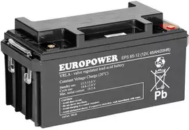Europower AGM Battery EPS Series 12V 65Ah (8-12 Years Design Life)