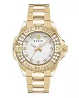 Philipp Plein Moteriškas Laikrodis The $kull Quartz 38mm Nerūdijantis Plienas Juodas Ciferblatas Silikoninis Dirželis PWOFA0725
