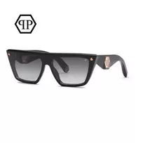 Philipp Plein Moteriški katės akies akiniai nuo saulės SPP172S530700 Juodi Pilki Gradientiniai 53mm