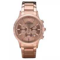 Armani AR2452 Vyrų Chronografinis Laikrodis 43mm Nerūdijančio Plieno Mėlynu Ciferblatu