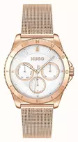 HUGO Moteriškas Laikrodis 1540161 36mm Nerūdijančio Plieno Tinklelis Sidabrinis