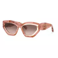 Philipp Plein moteriški akiniai nuo saulės SPP099M5506Z8 – juodas acetato rėmelis, pilki lęšiai, 55/18/140 mm