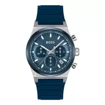 BOSS Vyriškas Laikrodis 1514243 41mm Nerūdijančio Plieno Mėlynas Ciferblatas Chronografas