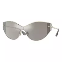 VERSACE VE2239-12526G Moteriški Akiniai nuo Saulės Auksinis Rėmas Pilki Veidrodiniai Lęšiai 147mm