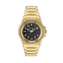 Versace V-Motif Virtual Women's Watch VE3I00723 44mm Swiss Quartz Black Dial Leather Strap