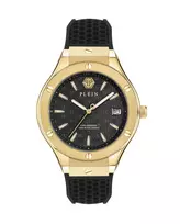 Philipp Plein The $kull Vyriškas Laikrodis 44mm Nerūdijančio Plieno Korpusas Juodas Silikono Dirželis PWUFA0225